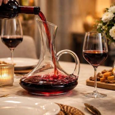 Imagem de Decanter De Vinho De Vidro Com Alça Elegante - Cali
