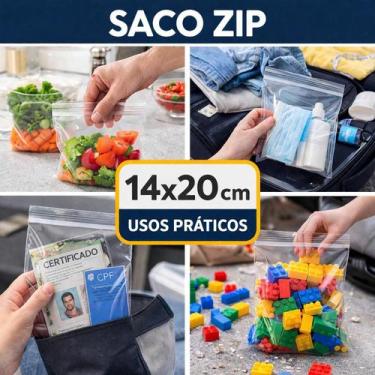 Imagem de 100 Saco Zip Lock Hermético Transparente Multiuso 14x20 cm - Inoven