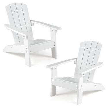 Imagem de Cadeira Adirondack Infantil Giantex Branca em HIPS para Todas as Condi
