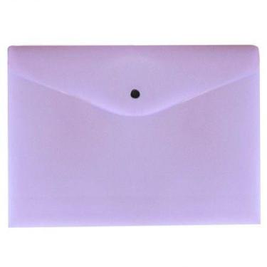 Imagem de Envelope plástico com botão A4 - Linho Serena - lilás pastel - 0012.LP