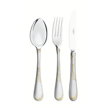 Imagem de Faqueiro Renascença 101 Peças Aço Inox com Detalhes em Ouro para Mesa Posta Inox Tramontina