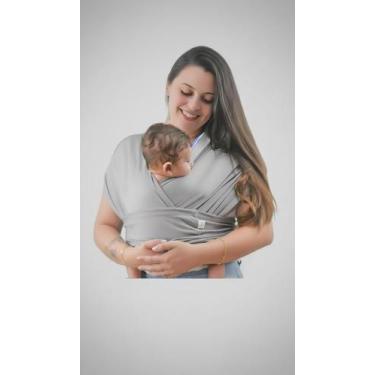 Imagem de Sling Canguru Ajustável Ergonômico Cinza - Até 20kg - Congratulations 