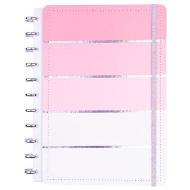 Imagem de Caderno Listral Rosa Capa Dura Disco Reposicionável Grande G Disko