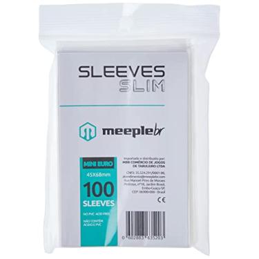 Imagem de MeepleBR Sleeves SLIM - MINI EURO (45x68mm), TCG, Plástico para Proteção de Cartas