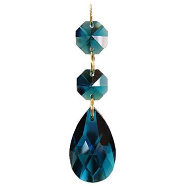 Imagem de Pingentes de lágrima Lustre Prismas de Cristal Pingentes de Vidro Pingentes Contas de Vidro, Pacote com 10 (cor azul))