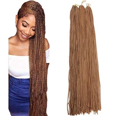 Imagem de Mayloss Tranças Zizi sintéticas pré-trançadas longas micro 3X, 10 pacotes/lote 28 polegada 50 g/pacote 613 # cor fina pequena caixa trança cabelo trançado sintético Kanekalon extensão de cabelo trançado (27)