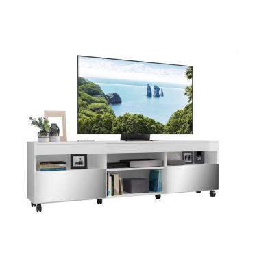 Imagem de Rack com Rodízios e Espelho para TV até 65" Multimóveis Paris FG3330 com 2 Portas Branco