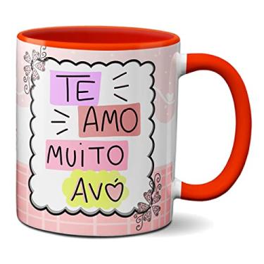 Imagem de Caneca Dia Dos Avós Presente Te Amo Muito Vó Rosa Fofa (Vermelha)