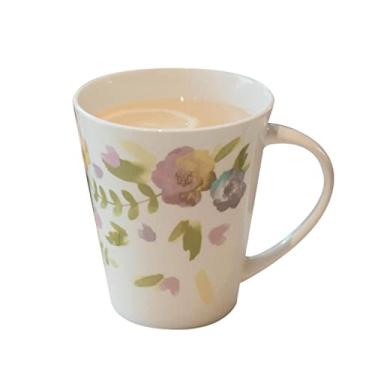 Imagem de Canecas de café flor caneca de cerâmica osso china chá da tarde xícara de café leite doméstico copo de café da manhã copo de água de escritório copo de café