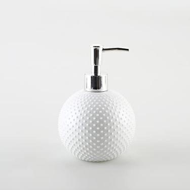 Imagem de KRASS Dispensador de sabão de cerâmica com pontos brancos tipo prensa caixa de distribuição de loção adequada para banheiro, cozinha, restaurante de alta qualidade, colecionador88