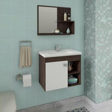 Imagem de Gabinete Para Banheiro Lótus 55 Cm Com Espelho De Banheiro Mgm Móveis