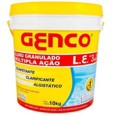 Imagem de Cloro Granulado L.E Genco 3 Em 1 Múltipla Ação - Balde 10Kg