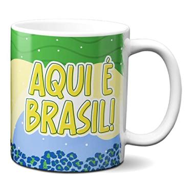 Imagem de Caneca Aqui É Brasil Rivais Sim Inimigos Também Copa 2022 (Branca)