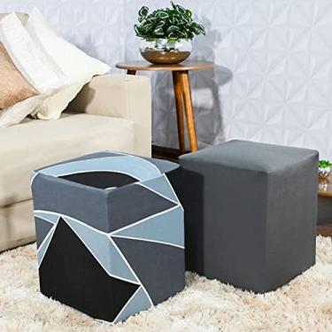 Imagem de Kit Capa Puff Plus Quadrado 40X40cm 2 Unidades Cinza/Urbana