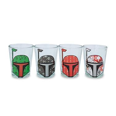Imagem de Star Wars Boba Fett Mini copos de vidro Holiday Boba Fett, conjunto de 4 | Copos de dose de uísque, utensílios de bar domésticos para bebidas e bebidas, essenciais para decoração de cozinha |