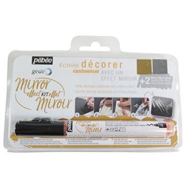 Imagem de Pebeo Gedeo, Kit de Efeito Espelhado, Marcador de Pasta Gilding 1,2 mm + 2 Folhas de Efeito Espelhado