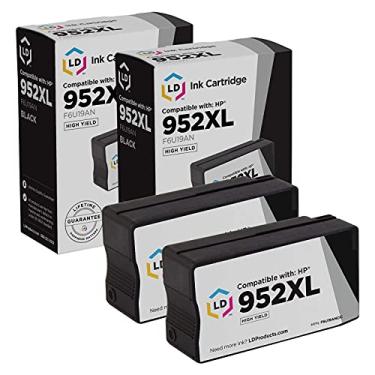 Imagem de LD Products Substituições compatíveis para cartuchos de tinta HP 952XL 952 XL alto rendimento (pacote com 2, preto) para uso em OfficeJet: 7740, 8702, 8715 / OfficeJet Pro: 7740, 8210, 8216, 8218, 8710, 8714, 8716, 8717