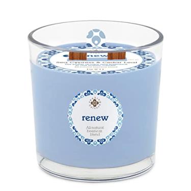 Imagem de Root Candles Seeking Balance Vela de aromaterapia com pavio duplo, 340 g, renovação: cipreste do mar e folha de cedro