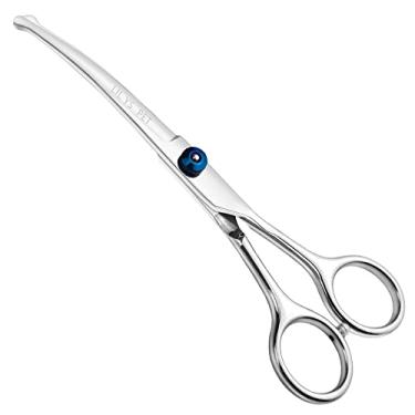 Imagem de LILYS PET Tesoura Curva de Ponta Redonda 16,5 cm Aço Inoxidável Prata para Cães e Gatos