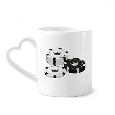 Imagem de Utensílios de jogo Chips Crown Pattern Caneca Café Cerâmica Copos Copo de Coração de Vidro