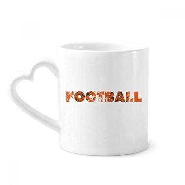 Imagem de Caneca de futebol laranja elegante palavra café cerâmica copo de coração de vidro