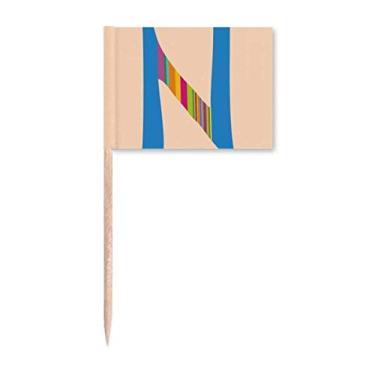 Imagem de N Alfabeto Laranja Frutas Bonito Padrão Palito Bandeiras Marcador Decoração de Festa