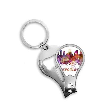 Imagem de Barcelona Espanha Cidade Aquarela Cortador de Unhas Abridor Chaveiro Tesoura