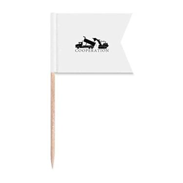 Imagem de Bandeiras de palito de dente para transporte cooperativo, marcação de rotulagem para bolo de festa, comida e queijos