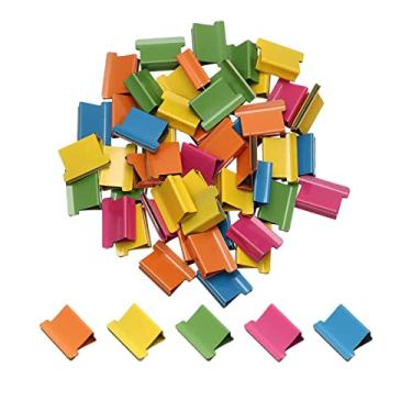 Imagem de Esquirla Grampos de Papel Portáteis Reutilizáveis Multiusos Removíveis Práticos com Capacidade de 40 Folhas Grampeadores de Pressão Grampeador de para D, Clipes multicoloridos