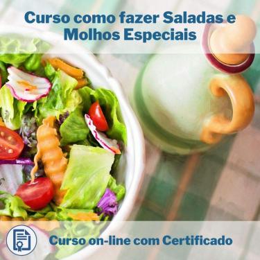 Imagem de Curso Online em videoaula de como fazer Saladas e Molhos Especiais com Certificado + 2 brindes
