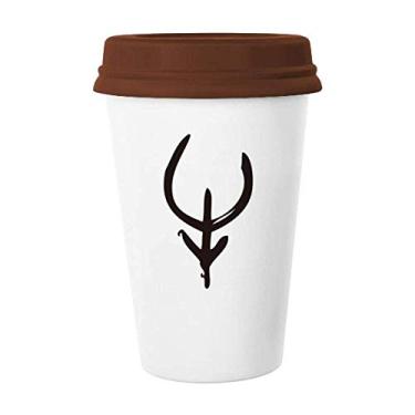 Imagem de Bones Inscriptions Caneca de vaca do zodíaco chinês Caneca de café Copo de cerâmica