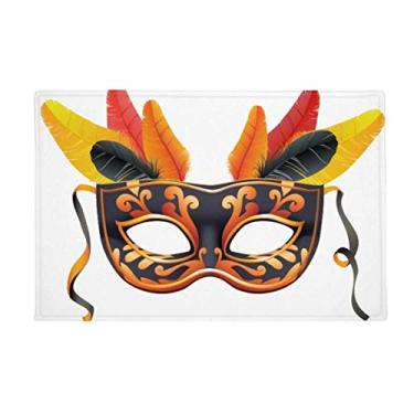 Imagem de DIYthinker Tapete antiderrapante para porta de banheiro Feliz Carnaval de Veneza