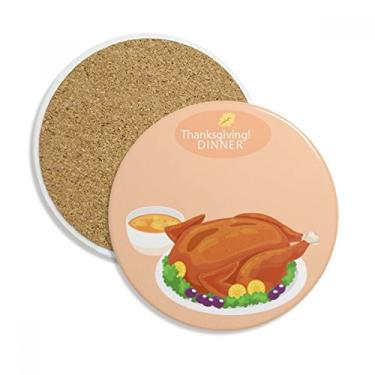 Imagem de Caneca de porta-copos Happy Thanksgiving Day com estampa de peru