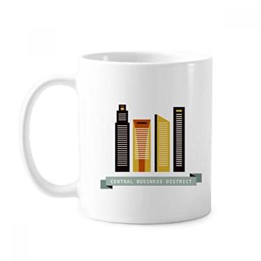 Imagem de Caneca clássica Singapore Central Business District copo de cerâmica branca presente com alças 350 ml