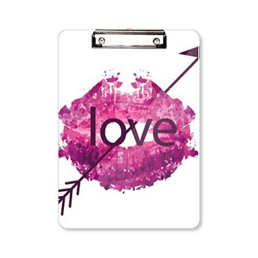 Imagem de Prancheta de Dia dos Namorados Rosa Amor Flecha Pasta Bloco de Escrita Placa de Apoio A4