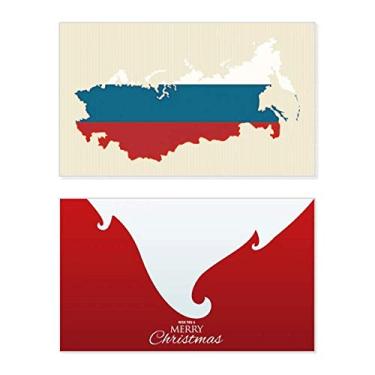 Imagem de Mapa da Rússia Ilustração Nacional Falg Feriado Feriado Feliz Natal Cartão de parabéns Mensagem de Natal