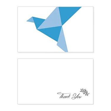 Imagem de Origami azul padrão pombo abstrato cartão de agradecimento aniversário aniversário saudação casamento agradecimento
