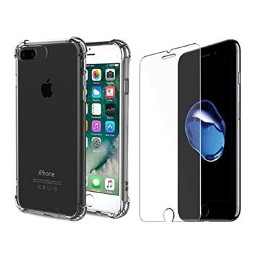 Imagem de Capinha Silicone Antichoque e Pelicula Vidro Iphone 8 Plus