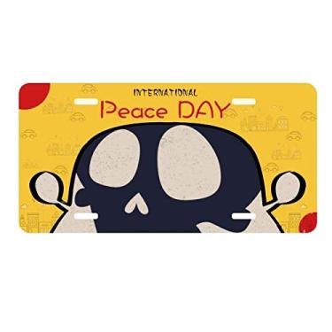 Imagem de DIYthinker Placa de carro indefeso Happy Halloween caveira placa de carro decoração Dia da Paz