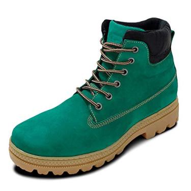 Imagem de Coturno Adventure casual conforto cano médio couro legítimo Tamanho:40;Cor:Verde;Genero:Unissex