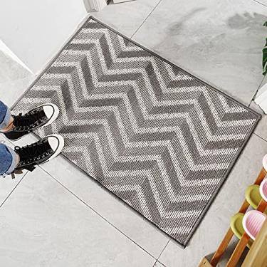 Imagem de jia cool Tapete de banheiro, tapete de banheiro de microfibra ultra macio e absorvente, tapetes de banheiro antiderrapantes para banheiro, banheira, chuveiro, lavável na máquina, 60 x 90 cm, cinza para cima e para baixo