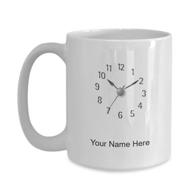 Imagem de Caneca de relógio personalizada, copo de café de relógio, ideia de presente de relógio, copo de relógio personalizado, caneca de relógio personalizada - caneca de café de 425 g