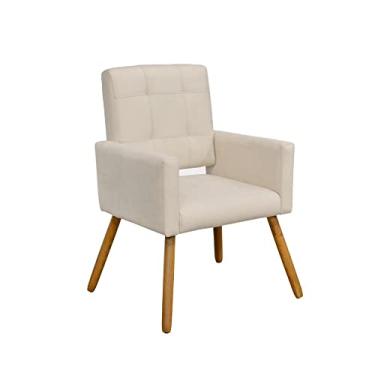 Imagem de Poltrona Cadeira Camila Clinica Escritório Recepção Consultório Suede Bege - LM DECOR