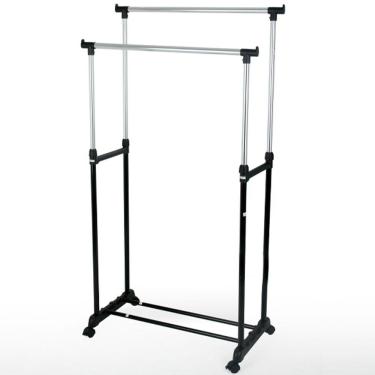 Imagem de Arara Dupla de Roupas Regulável em Aço Inox com Sapateira  GT1512091