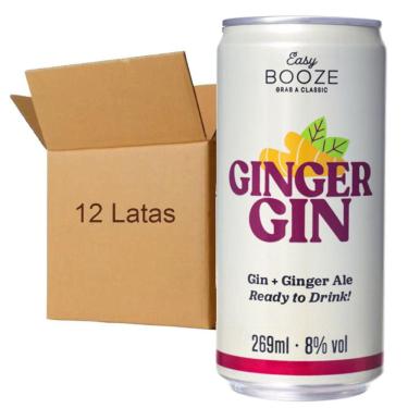 Imagem de Kit 12 Drink Easy Booze Lata Gin+Ginger 269Ml