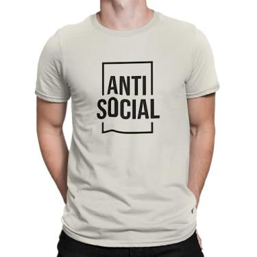 Imagem de Camiseta Camisa Anti Social Masculina OFF WHITE Tamanho GG