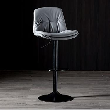 Imagem de Cadeiras de jantar cadeiras de sala de jantar bancos de bar cadeiras de bar de couro altura ajustável cadeiras de bar com apoio para os pés, banqueta de bar giratória para cozinha, sala de estar, pub, tudo está bem