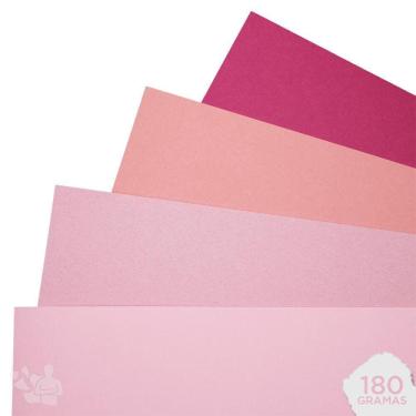Imagem de Kit Papel Color Plus Tons De Rosa 180G A4 40 Folhas