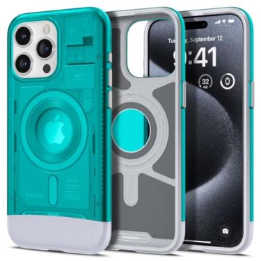 Imagem de Capa magnética Spigen para iPhone 15 Pro, Classic C1 MagFit [compatível com Magsafe] para Apple iPhone 15 Pro - Bondi Blue
