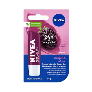 Imagem de NIVEA Hidratante Labial Amora Shine 4,8 g - Cuidado intensivo para seus lábios, hidratação prolongada, delicioso aroma de amora, pigmentos brilhantes e cor delicada